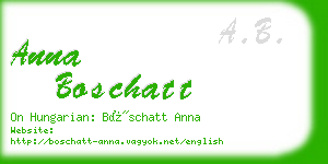 anna boschatt business card